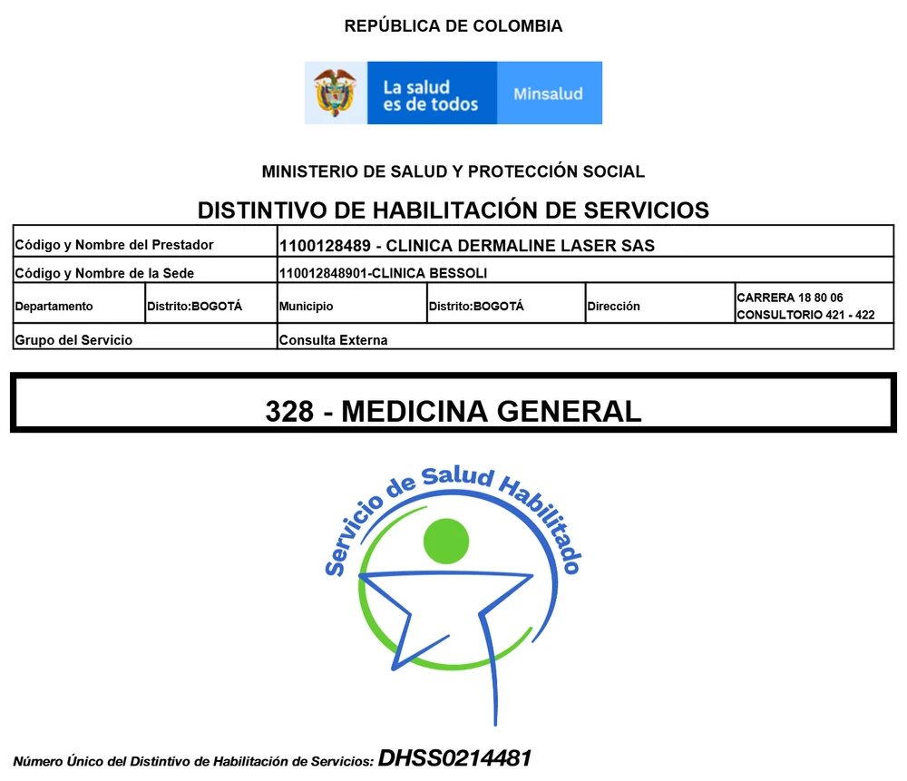 Distintivo de habilitación 328 - Medicina general (DHSS0214481)